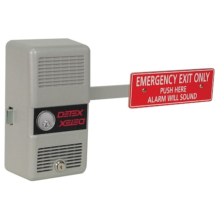 Emergency Exit Alarm Device, RIM Cylinder C Keyway, 36, Gray